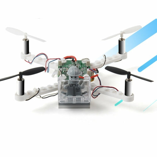Small white drone with transparent body on a white background