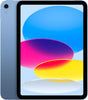 Tablet with colorful abstract design on screen against a blue background